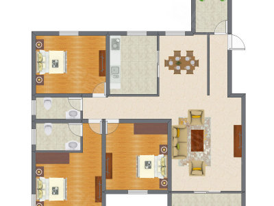 3室2厅 123.11平米