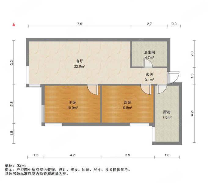 梵谷水郡2室1厅1卫80.34㎡东南400万