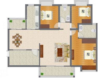 3室2厅 115.42平米