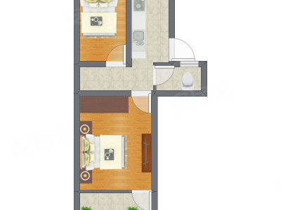 2室0厅 28.27平米户型图