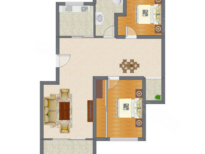 2室2厅 101.64平米