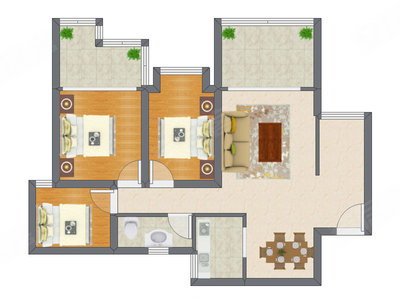 3室2厅 85.50平米
