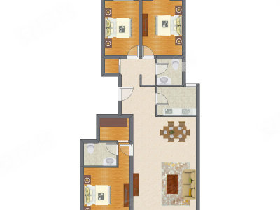 3室2厅 133.31平米户型图