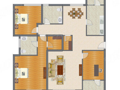 3室2厅 185.00平米