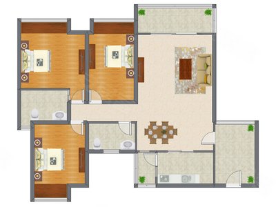 3室2厅 130.00平米