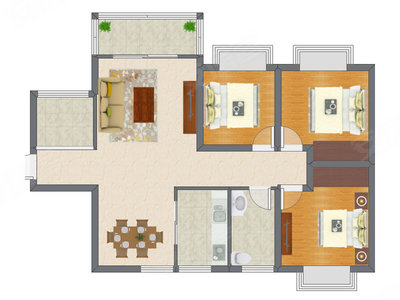 3室2厅 103.13平米