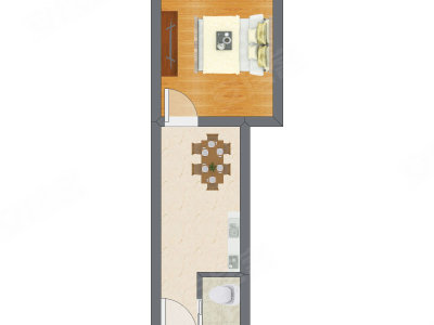 1室1厅 31.36平米户型图