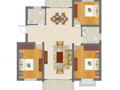 3室2厅 104.24平米