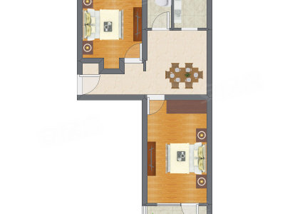 2室1厅 62.50平米户型图