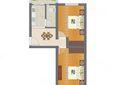 2室1厅 53.15平米
