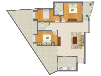 3室1厅 99.12平米