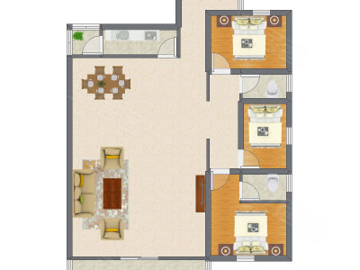 3室2厅 114.50平米