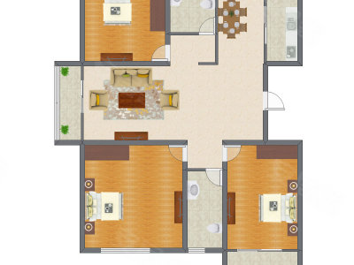 3室1厅 129.37平米