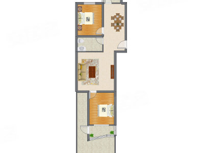 2室2厅 95.00平米