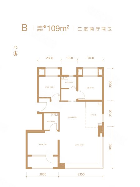 中建·云境3室2厅2卫109㎡南北850万