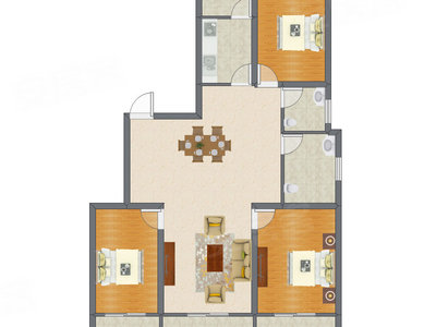 3室1厅 96.55平米
