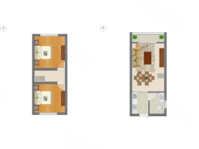 2室1厅 25.04平米