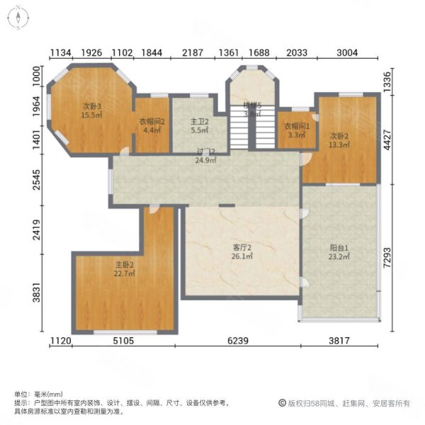 棕榈滩高尔夫别墅6室3厅4卫368㎡南北1100万