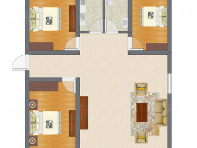 3室1厅 69.70平米