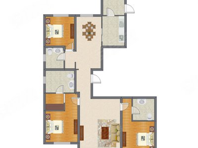 3室2厅 180.00平米