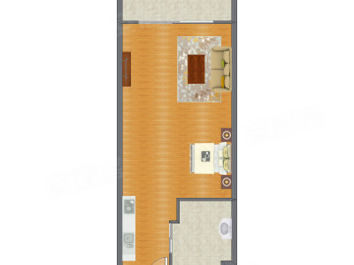 1室0厅 70.00平米户型图
