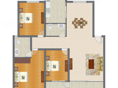 3室2厅 169.66平米户型图
