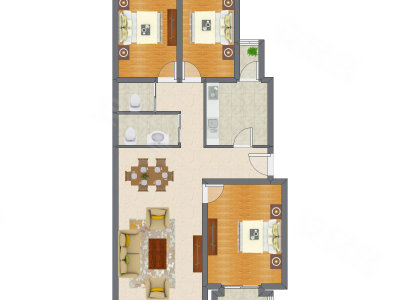 3室2厅 118.83平米