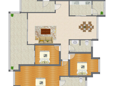 3室2厅 160.01平米