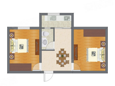 2室1厅 41.16平米