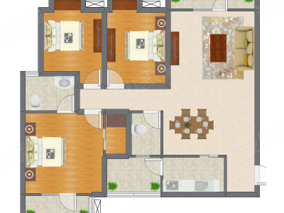 3室2厅 124.79平米