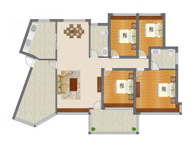 4室2厅 121.91平米