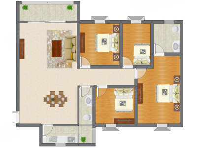 4室2厅 100.82平米
