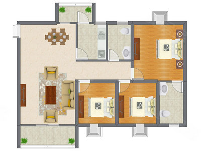 3室2厅 98.52平米