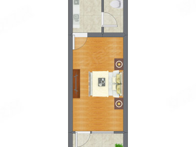 1室0厅 34.32平米户型图