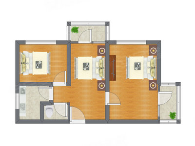 3室1厅 63.32平米