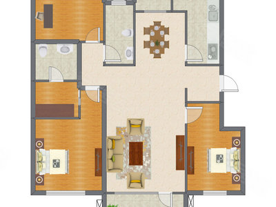 3室2厅 143.05平米
