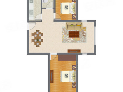 2室2厅 101.60平米户型图
