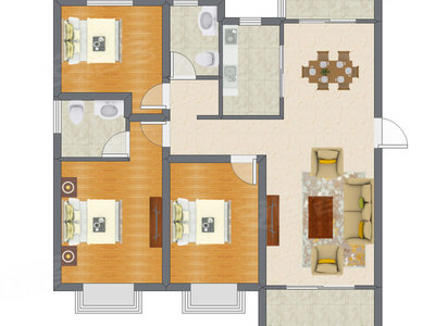 3室2厅 103.00平米