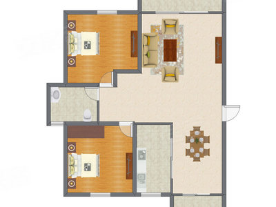 2室2厅 89.70平米