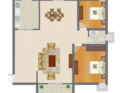 2室2厅 97.95平米