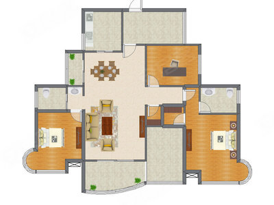 3室2厅 140.02平米