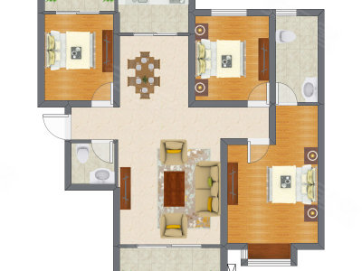 3室2厅 111.36平米