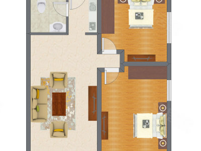 2室1厅 65.25平米