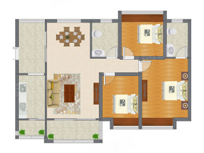 3室2厅 111.29平米