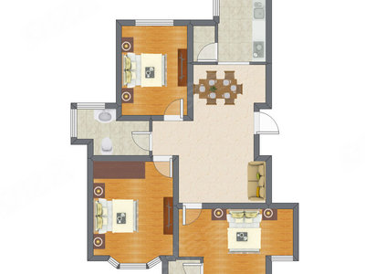 3室2厅 99.71平米