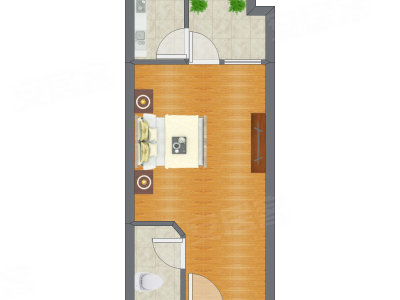 1室0厅 45.36平米户型图
