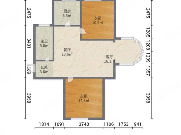 天津河西梅江津铁泽苑津铁泽苑 2室2厅1卫