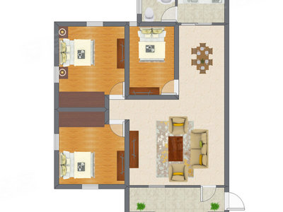 3室2厅 96.50平米