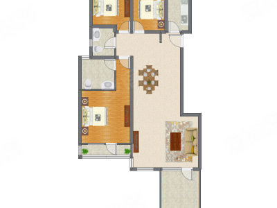 3室2厅 114.44平米