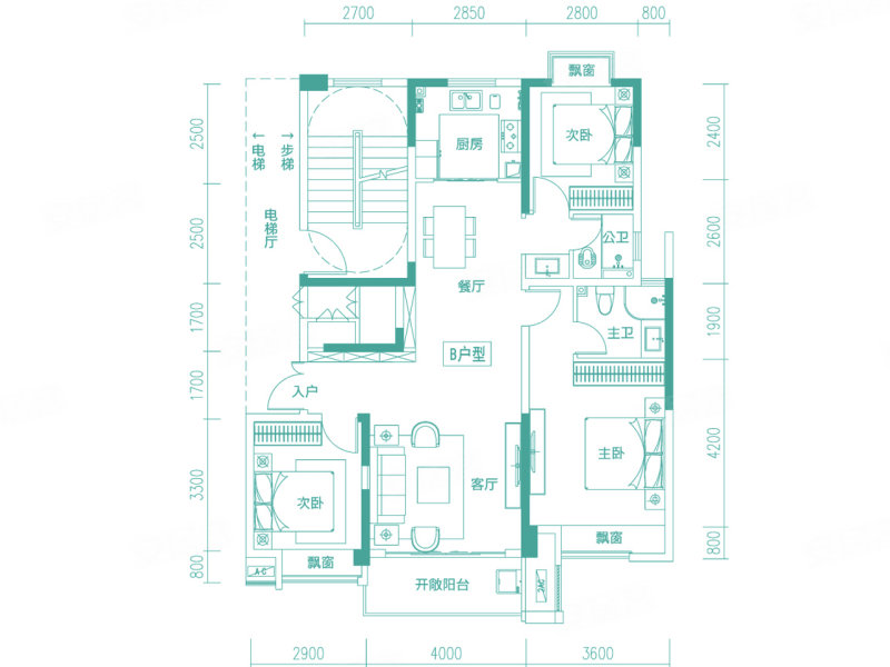 阳城雅居(新房)3室2厅2卫122.36㎡南71万